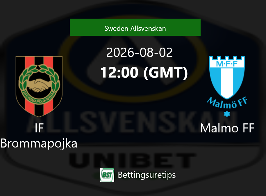 IF Brommapojkarna vs Malmo FF Prediction Betting Tips & Correct Score