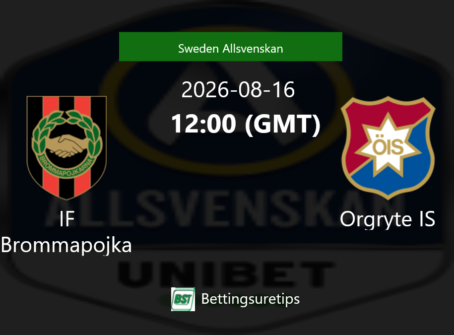 IF Brommapojkarna vs Orgryte IS Prediction Betting Tips & Correct Score