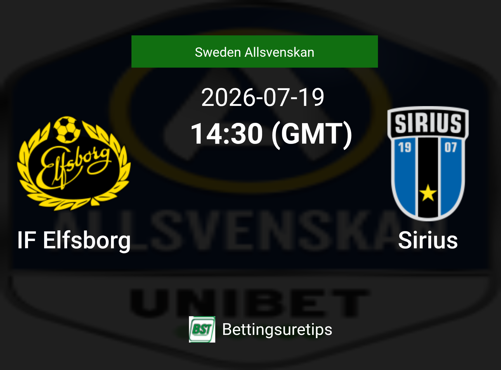IF Elfsborg vs Sirius Prediction Betting Tips & Correct Score