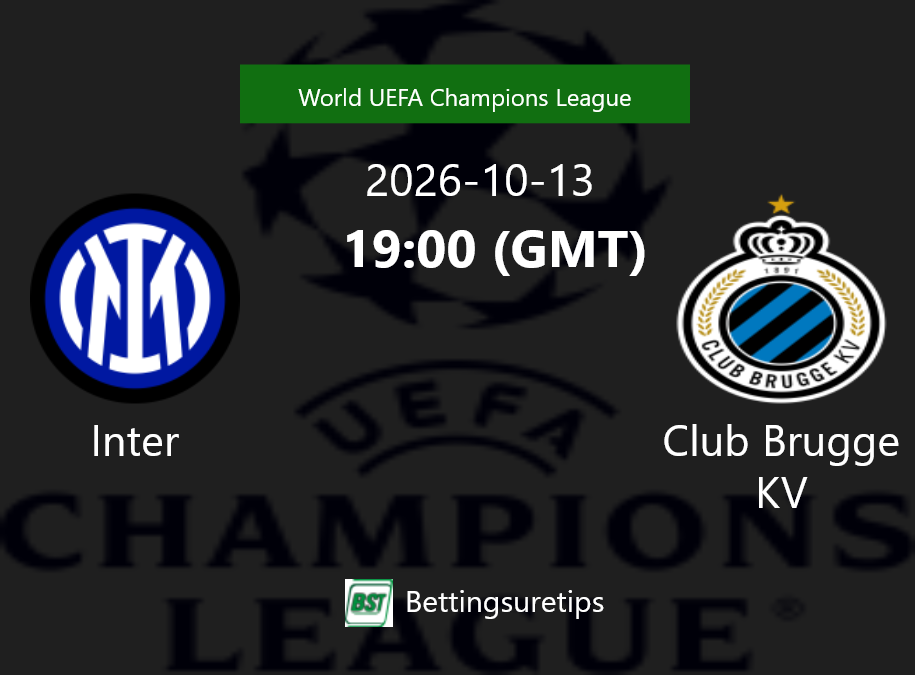 Inter vs Club Brugge KV Prediction Betting Tips & Correct Score