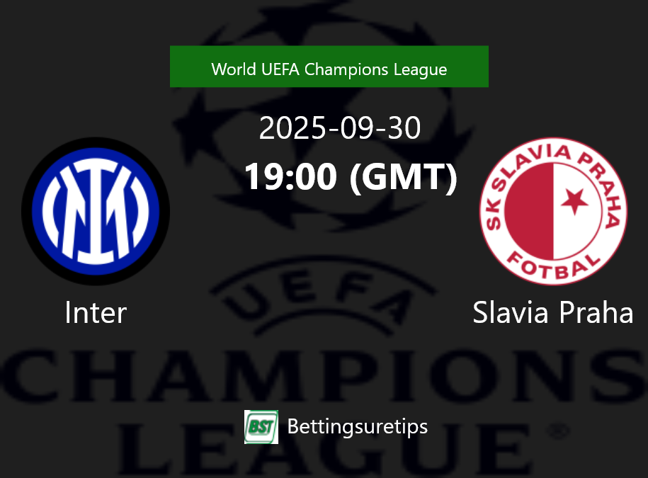 Inter vs Slavia Praha Prediction Betting Tips & Correct Score
