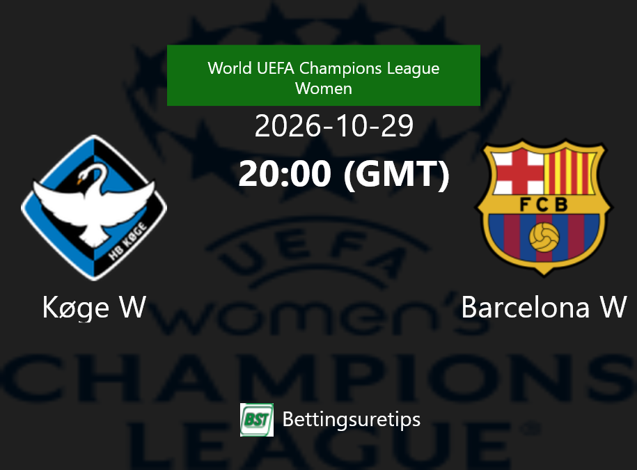 Køge W vs Barcelona W Prediction Betting Tips & Correct Score