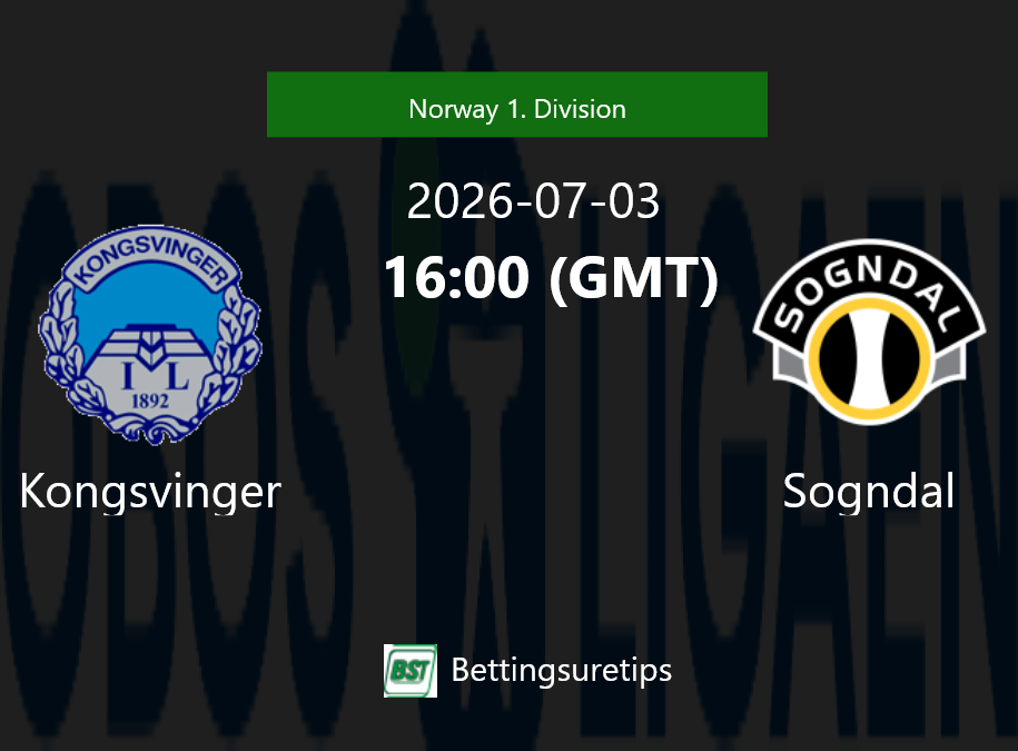 Kongsvinger vs Sogndal Prediction Betting Tips & Correct Score