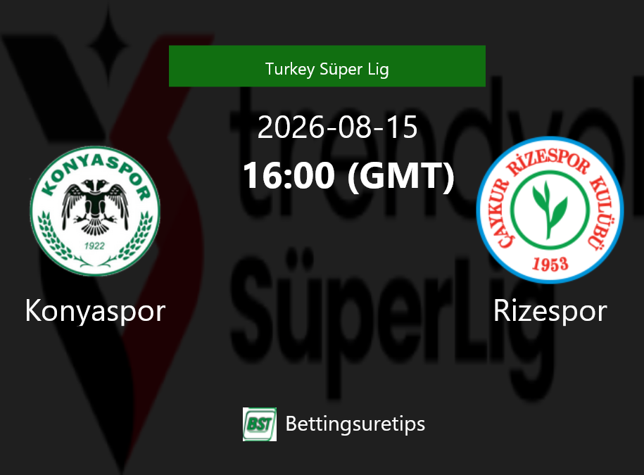 Konyaspor vs Rizespor Prediction Betting Tips & Correct Score