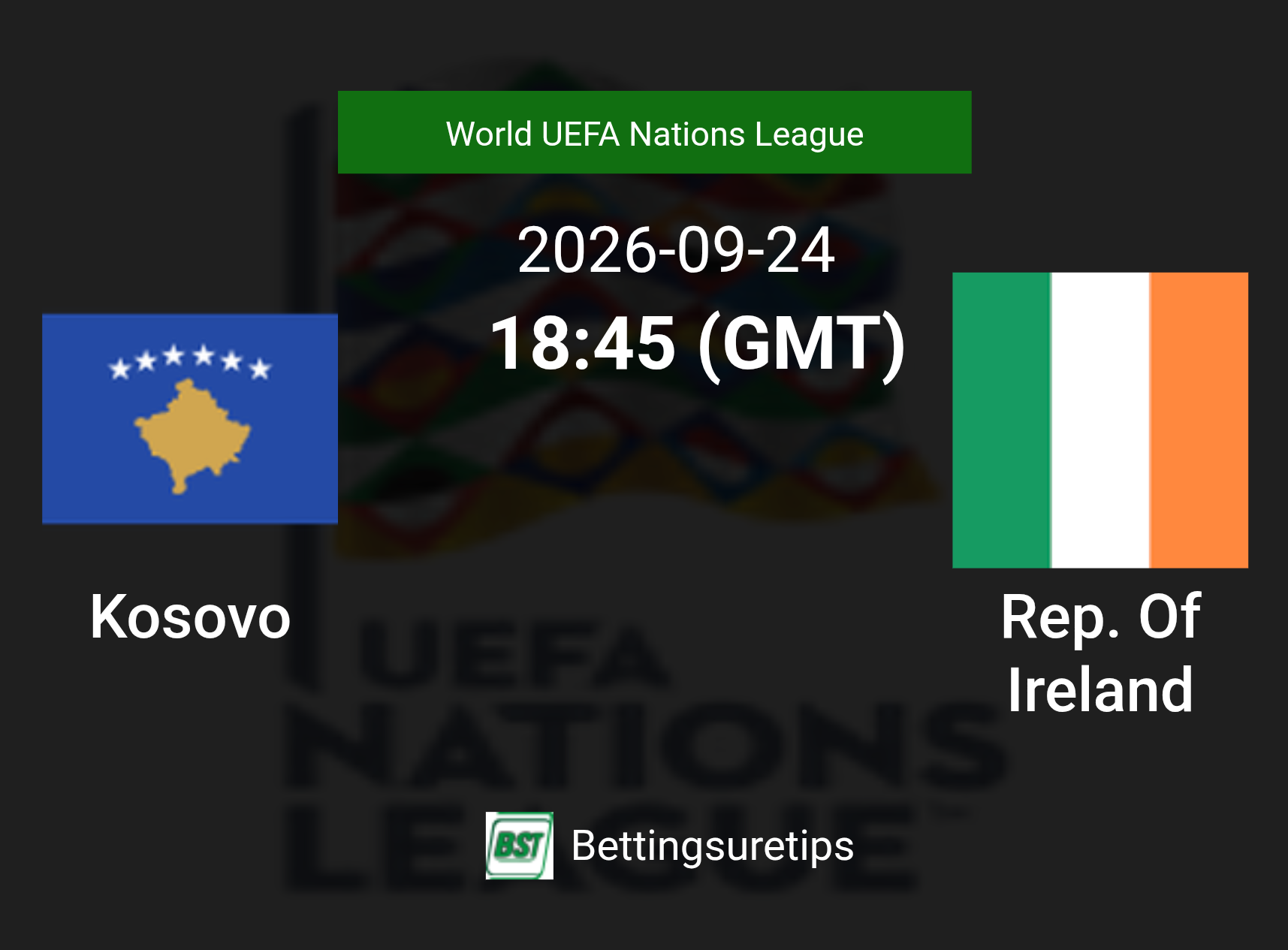 Kosovo vs Rep. Of Ireland Prediction Betting Tips & Correct Score