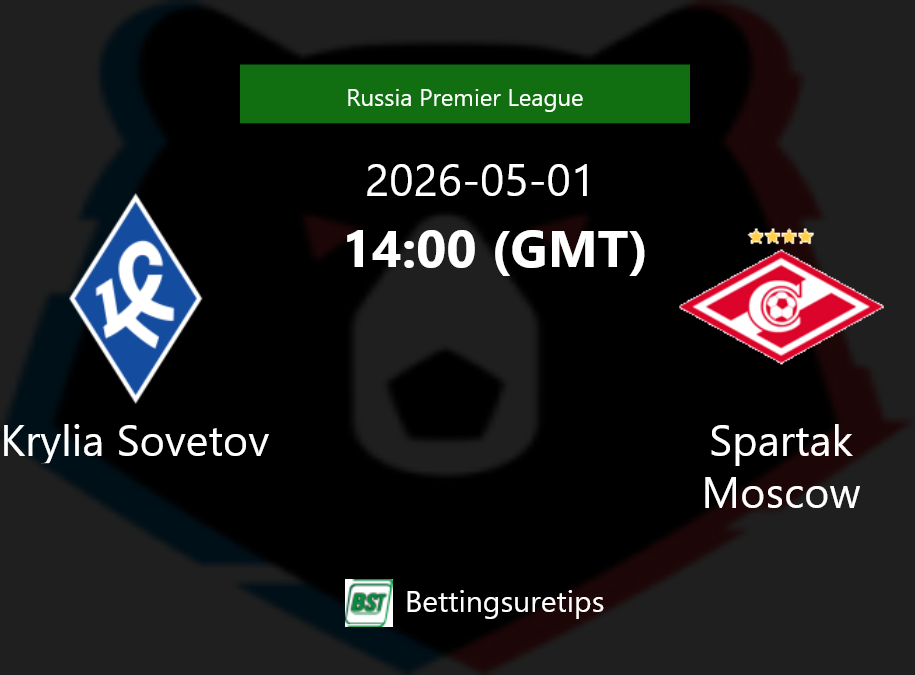 Krylia Sovetov vs Spartak Moscow Prediction Betting Tips & Correct Score