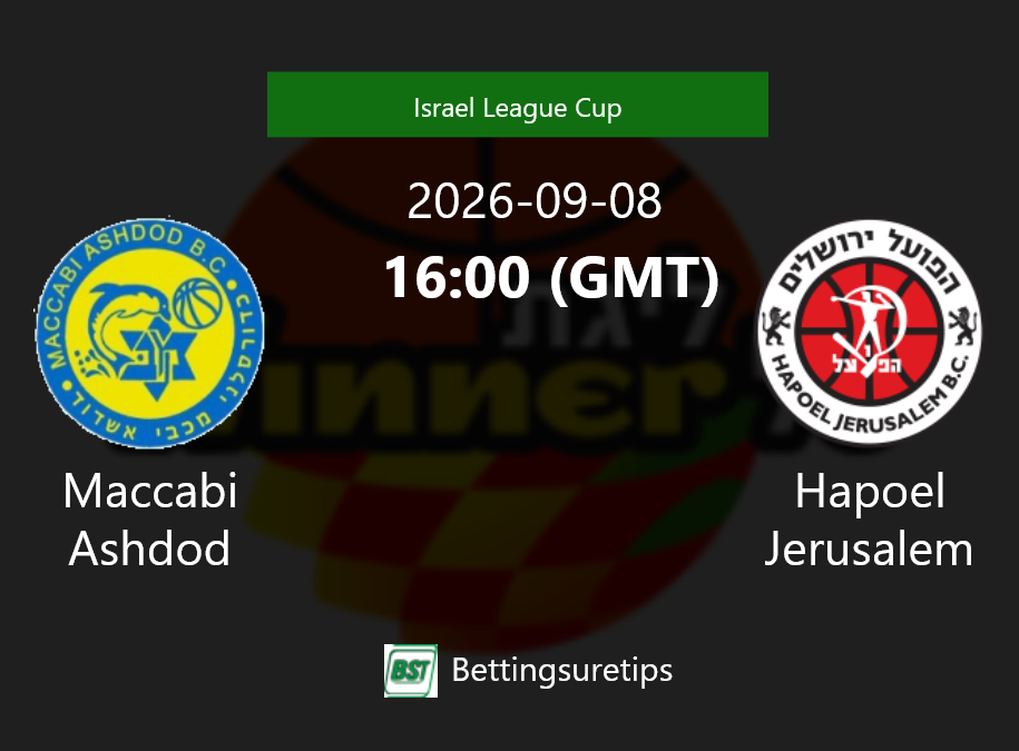 Maccabi Ashdod vs Hapoel Jerusalem Prediction and Pick - Israel League Cup Maccabi Ashdod vs Hapoel Jerusalem Prediction and Pick - Israel League Cup