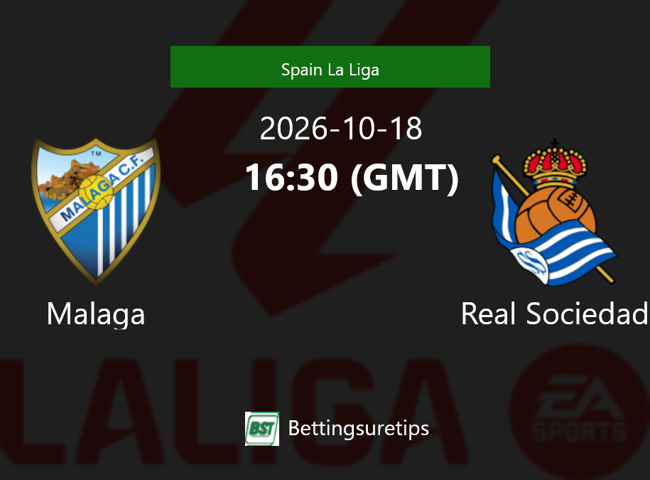 Malaga vs Real Sociedad Prediction Betting Tips & Correct Score