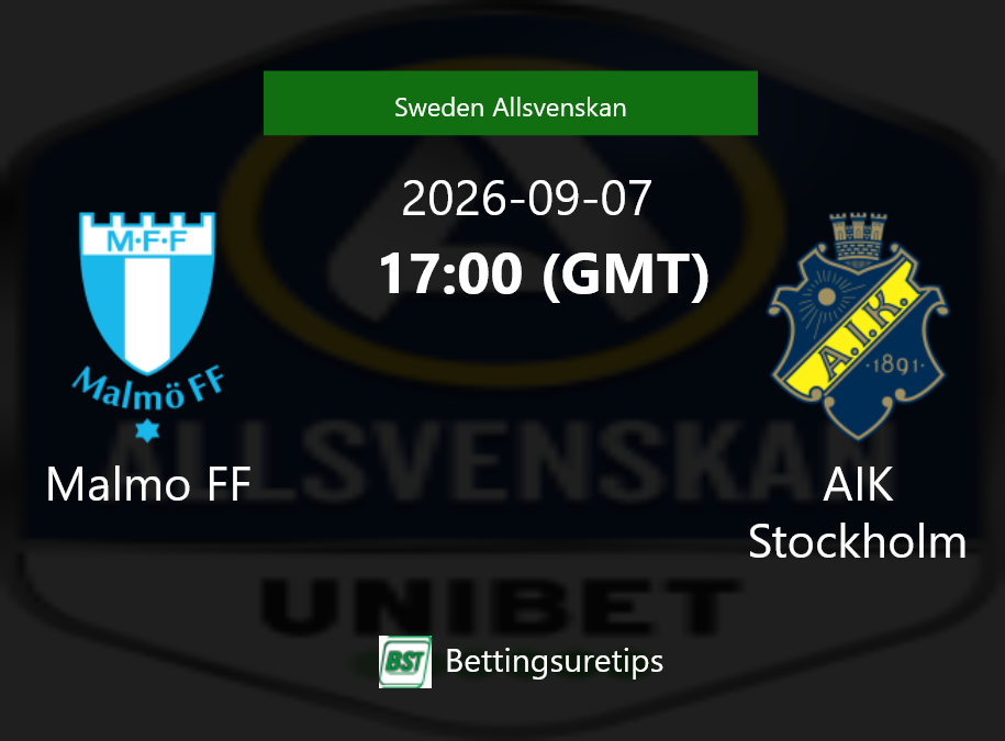 Malmo FF vs AIK Stockholm Prediction Betting Tips & Correct Score