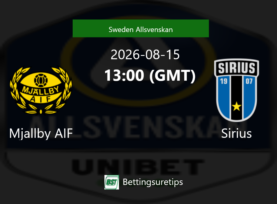 Mjallby AIF vs Sirius Prediction Betting Tips & Correct Score