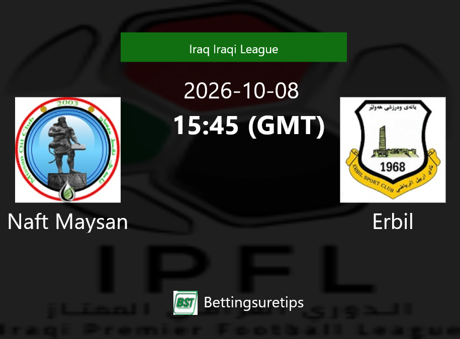 Naft Maysan vs Erbil Prediction Betting Tips & Correct Score