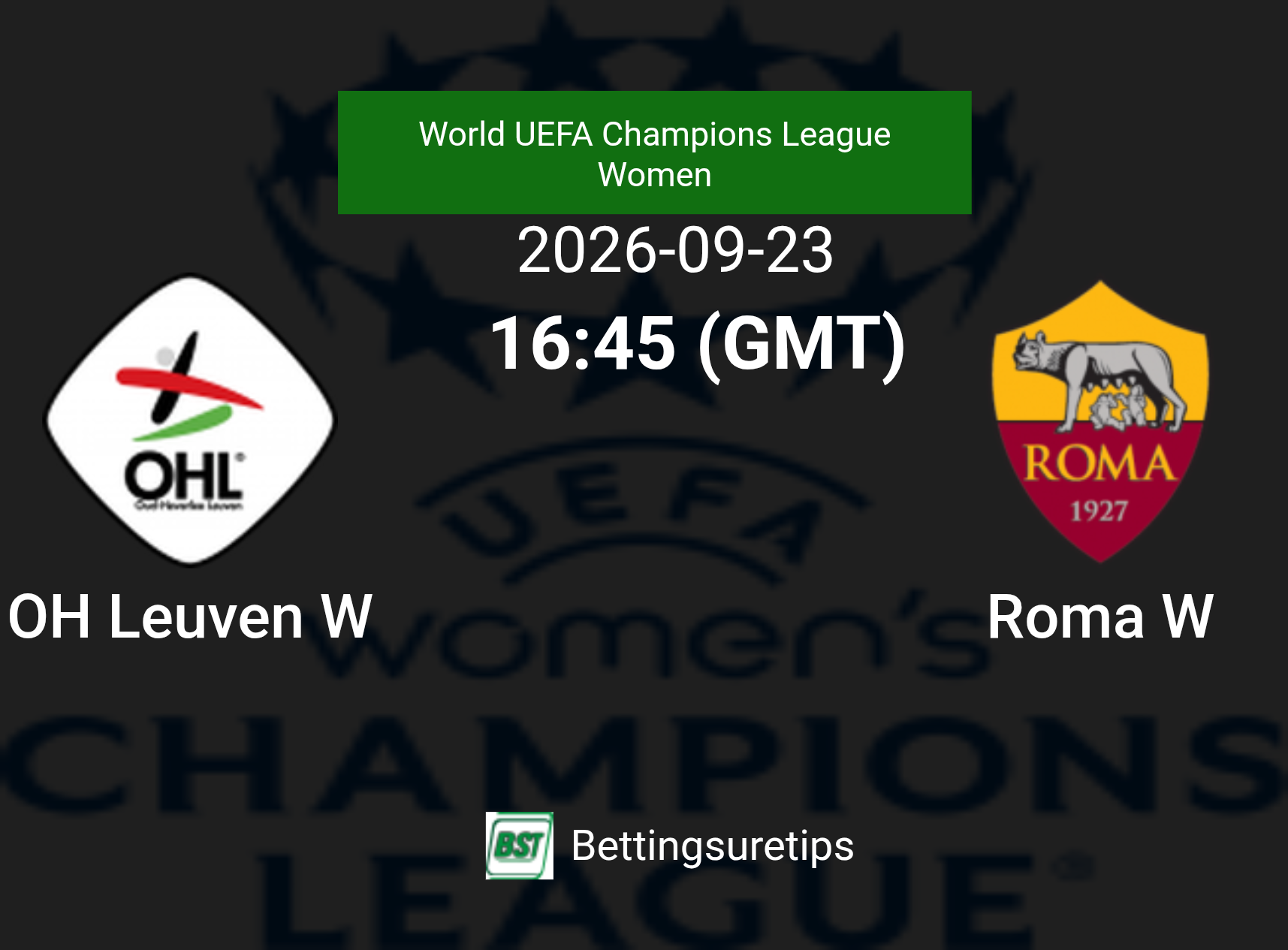OH Leuven W vs Roma W Prediction Betting Tips & Correct Score