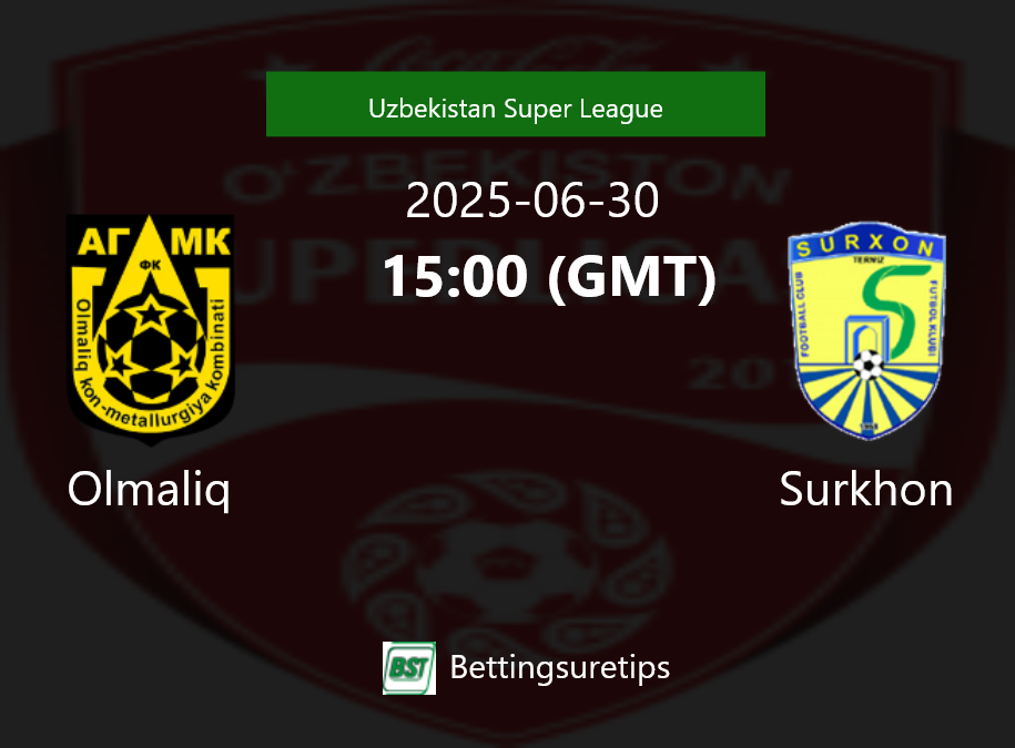 Olmaliq vs Surkhon Prediction Betting Tips & Correct Score