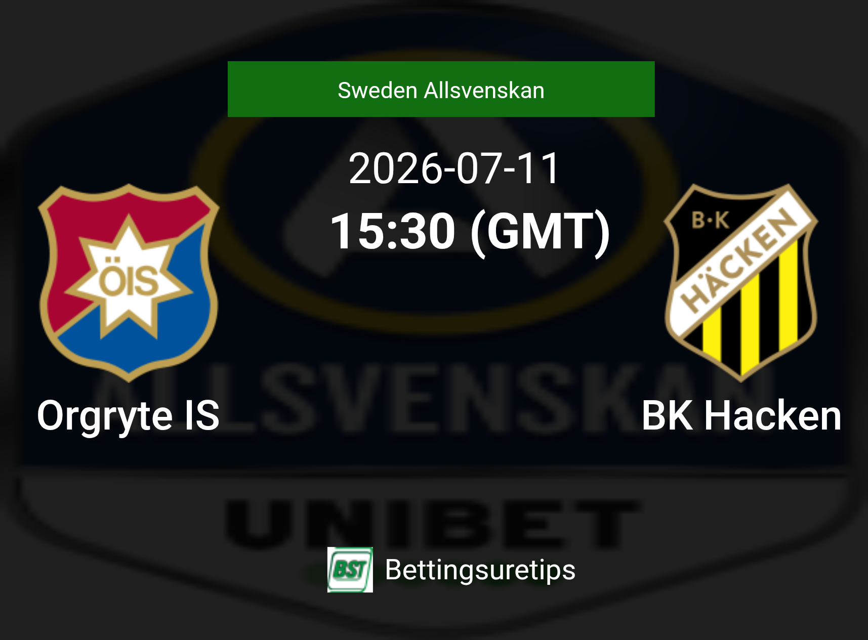 Orgryte IS vs BK Hacken Prediction Betting Tips & Correct Score