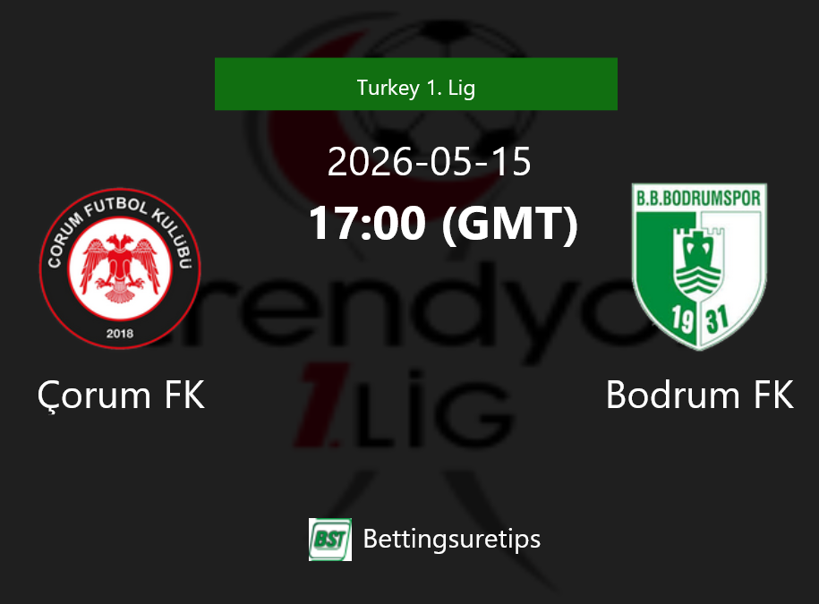 Çorum FK vs Bodrum FK Prediction Betting Tips & Correct Score