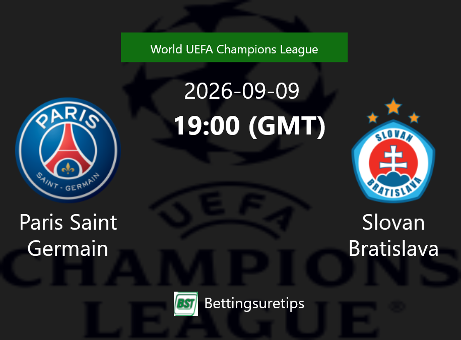Paris Saint Germain vs Slovan Bratislava Prediction Betting Tips & Correct Score