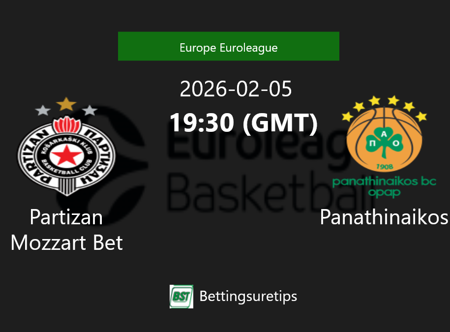 Partizan Mozzart Bet vs Panathinaikos Prediction and Pick - Europe Euroleague