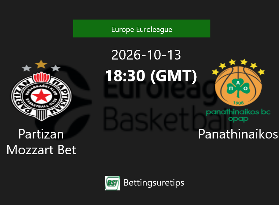 Partizan Mozzart Bet vs Panathinaikos Prediction and Pick - Europe Euroleague Partizan Mozzart Bet vs Panathinaikos Prediction and Pick - Europe Euroleague