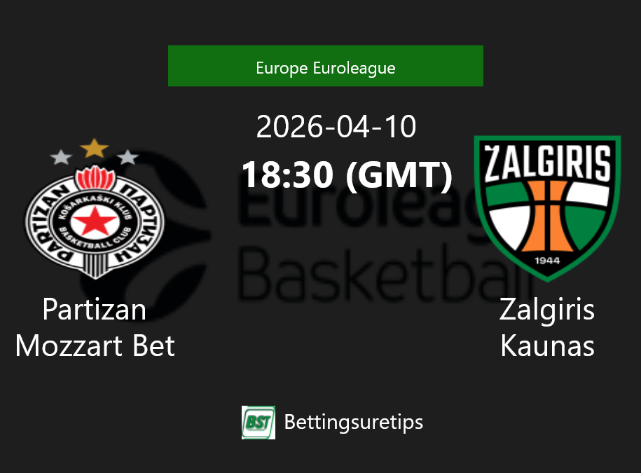 Partizan Mozzart Bet vs Zalgiris Kaunas Prediction and Pick - Europe Euroleague