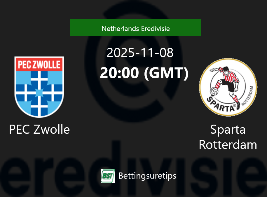 PEC Zwolle vs Sparta Rotterdam Prediction Betting Tips & Correct Score