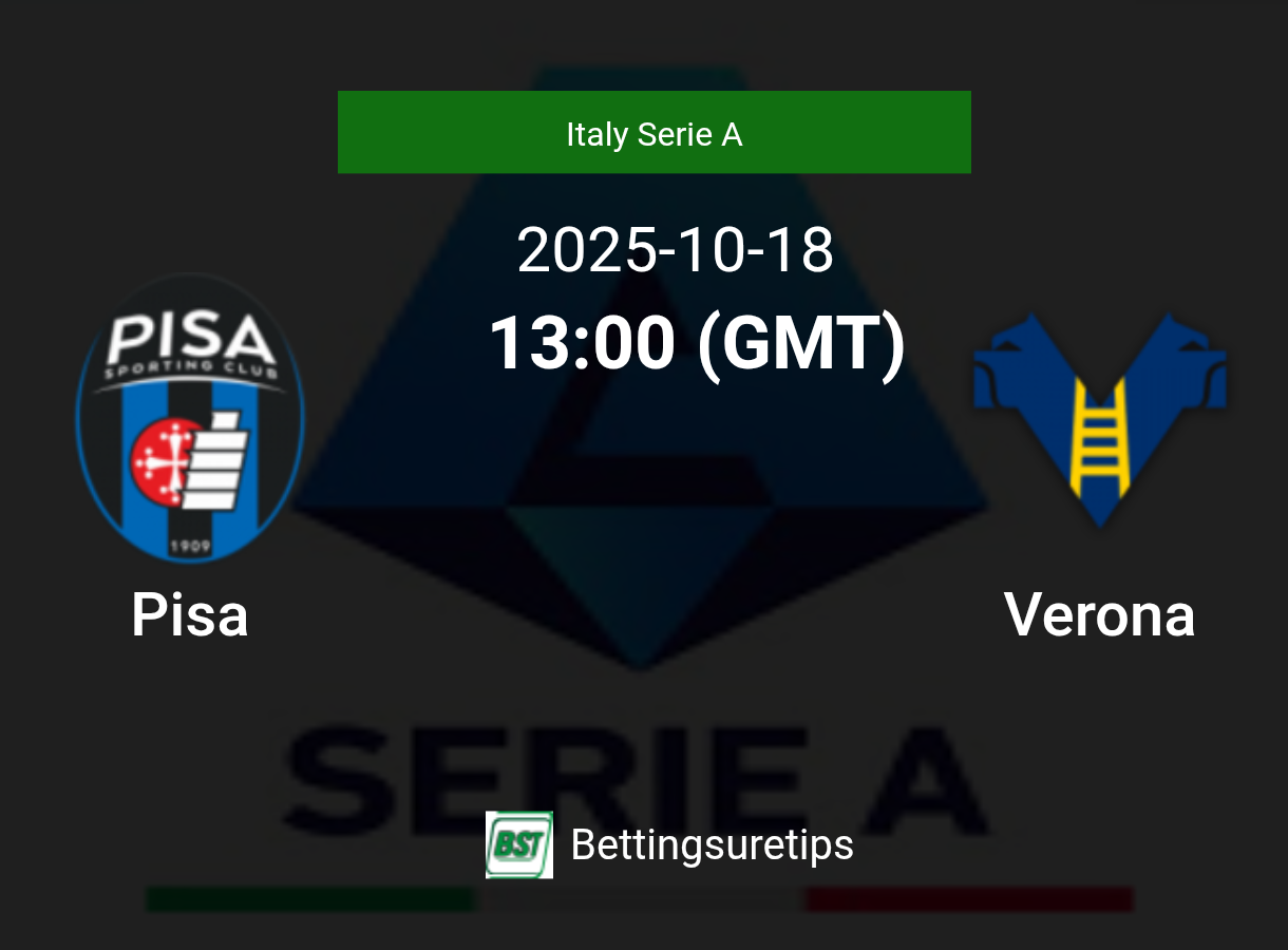 Pisa vs Verona Prediction Betting Tips & Correct Score