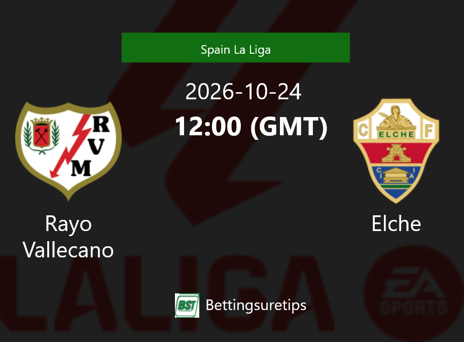 Rayo Vallecano vs Elche Prediction Betting Tips & Correct Score