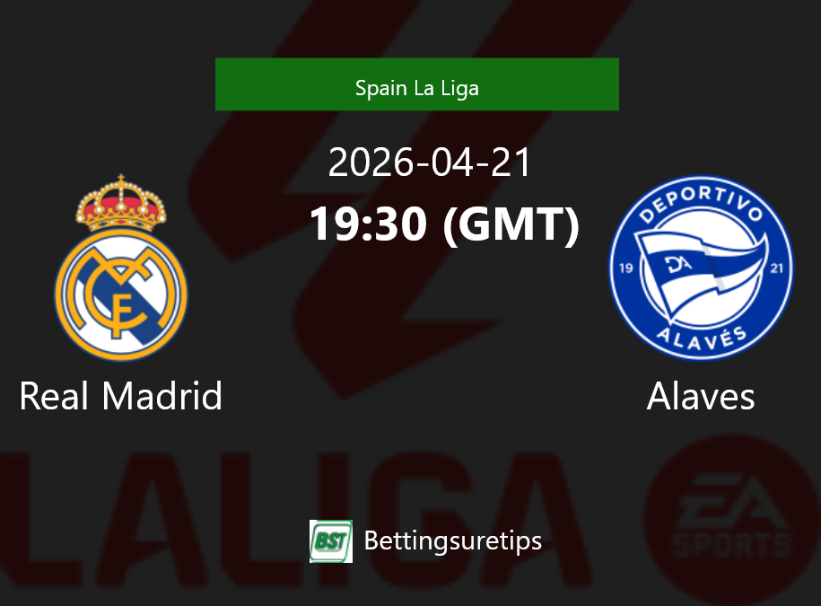 Real Madrid vs Alaves Prediction Betting Tips & Correct Score