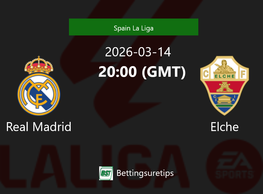Real Madrid vs Elche Prediction Betting Tips & Correct Score