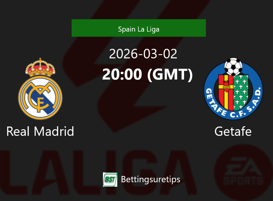 Real Madrid vs Getafe Prediction Betting Tips & Correct Score