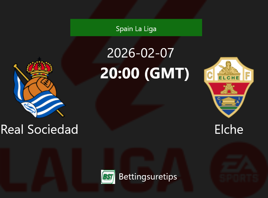 Real Sociedad vs Elche Prediction Betting Tips & Correct Score