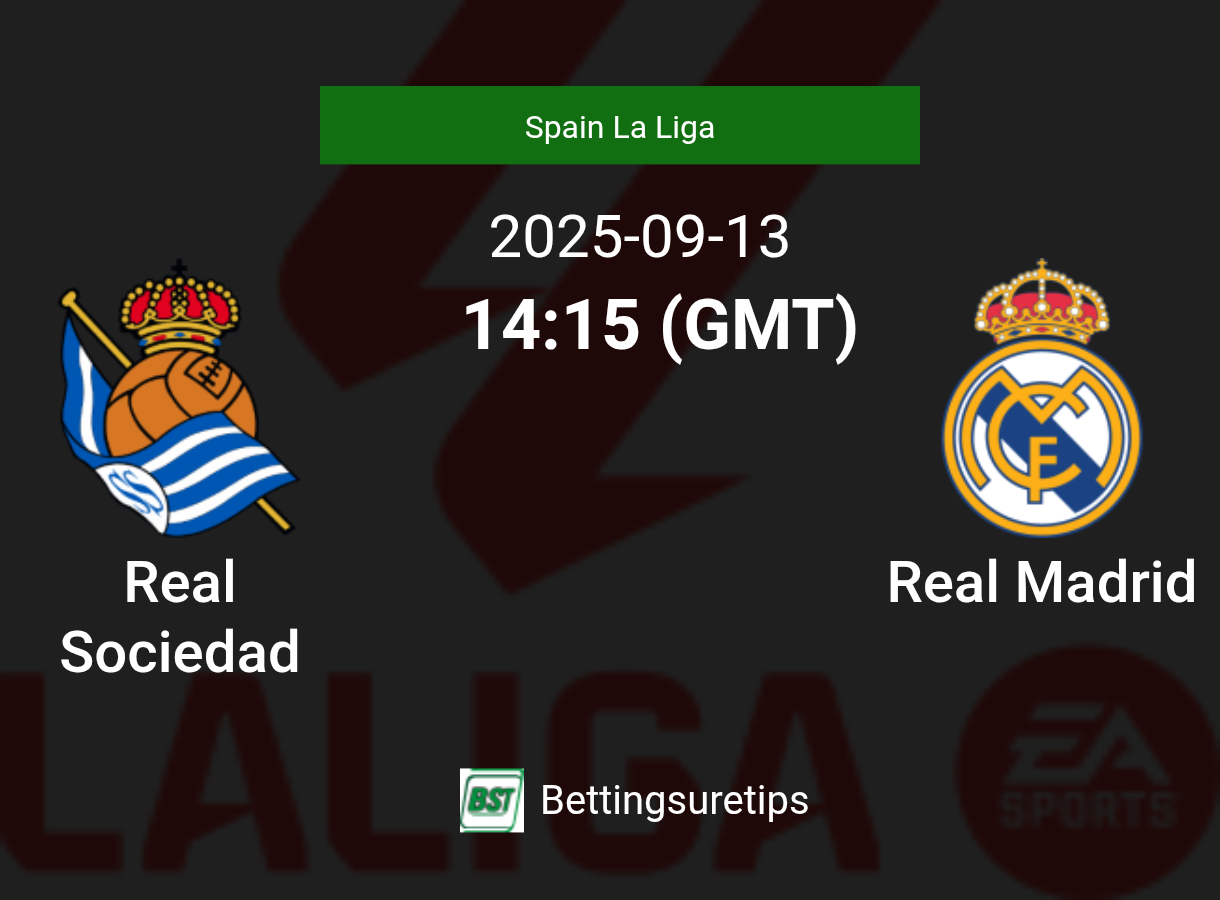 Real Sociedad vs Real Madrid Prediction Betting Tips & Correct Score