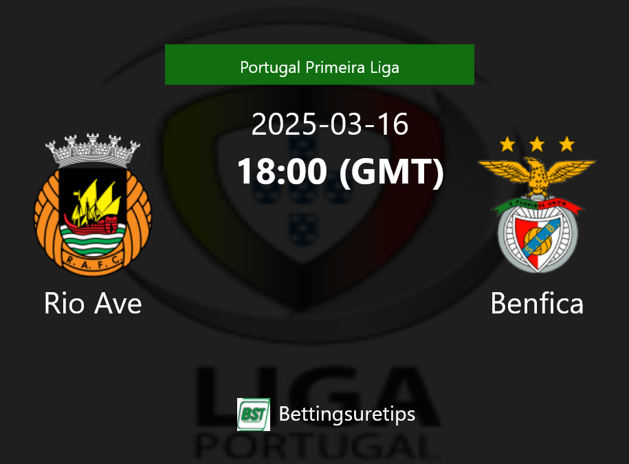 Rio Ave vs Benfica Prediction Betting Tips & Correct Score