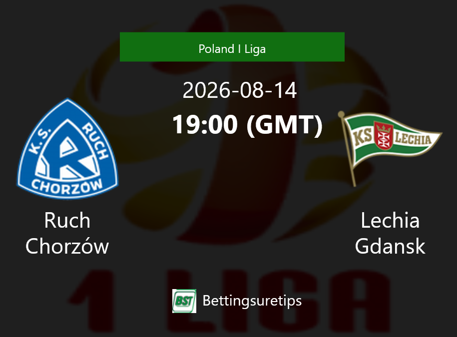 Ruch Chorzów vs Lechia Gdansk Prediction Betting Tips & Correct Score