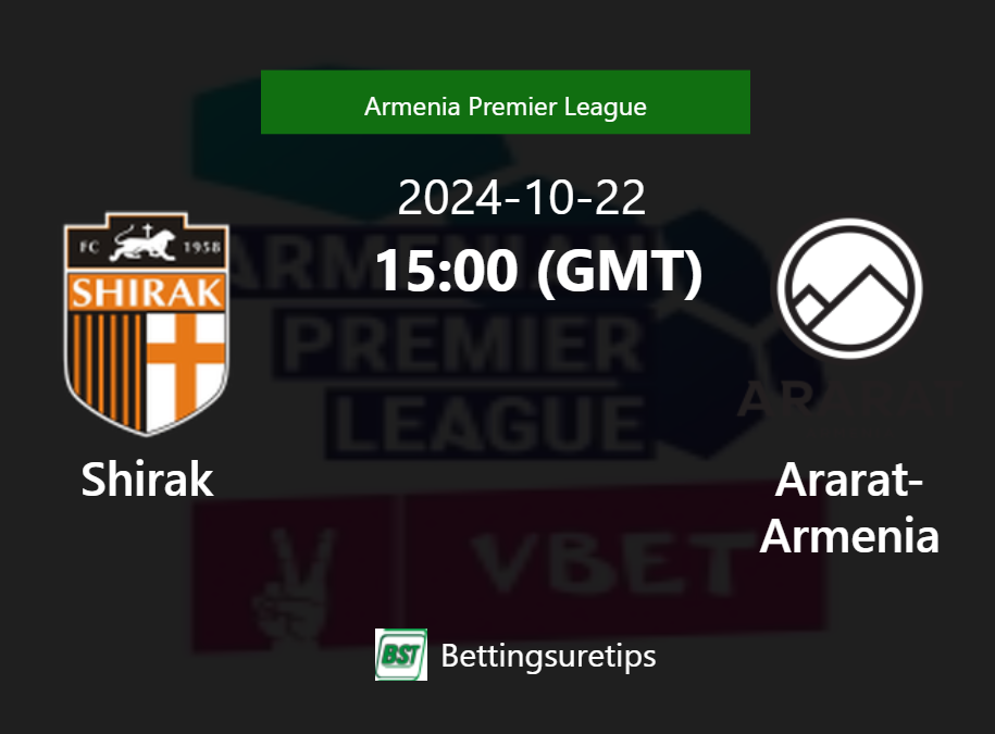 Shirak vs AraratArmenia's Prediction and Betting Tips 22nd October 2024