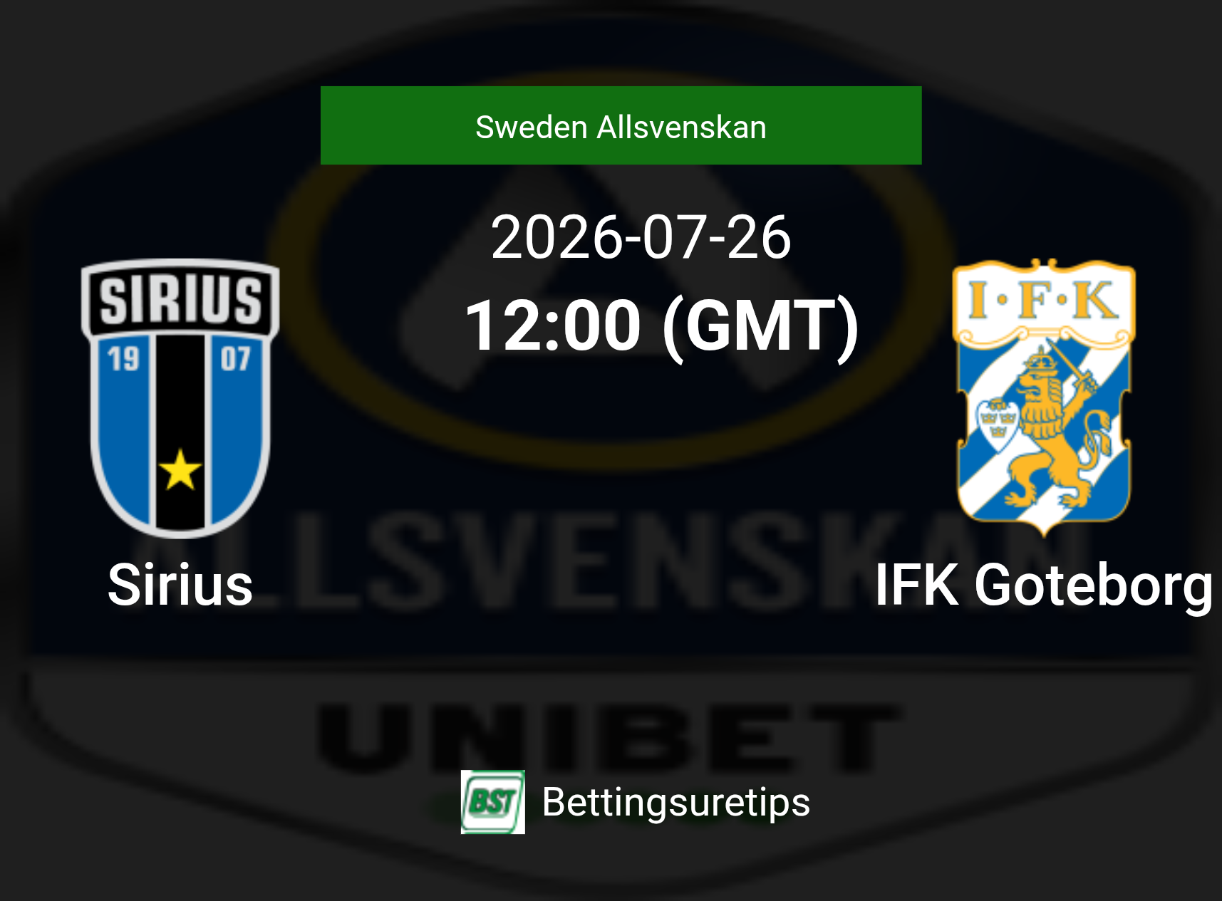 Sirius vs IFK Goteborg Prediction Betting Tips & Correct Score