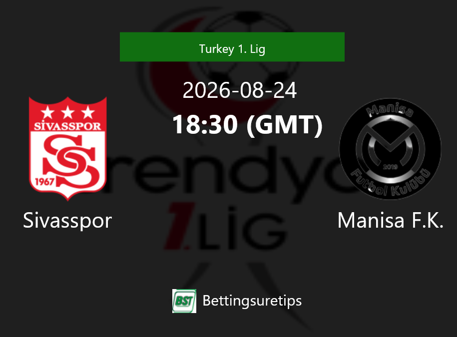 Sivasspor vs Manisa F.K. Prediction Betting Tips & Correct Score