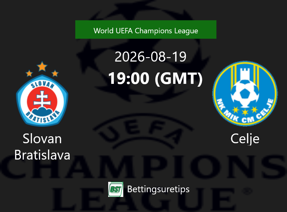 Slovan Bratislava vs Celje Prediction Betting Tips & Correct Score