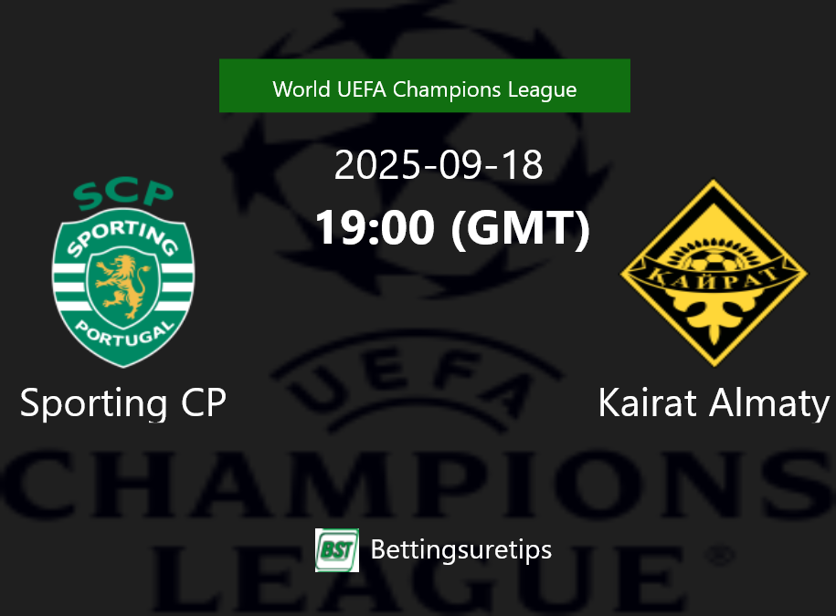 Sporting CP vs Kairat Almaty Prediction Betting Tips & Correct Score