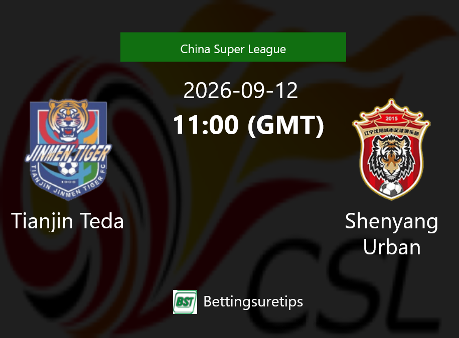 Tianjin Teda vs Shenyang Urban Prediction Betting Tips & Correct Score
