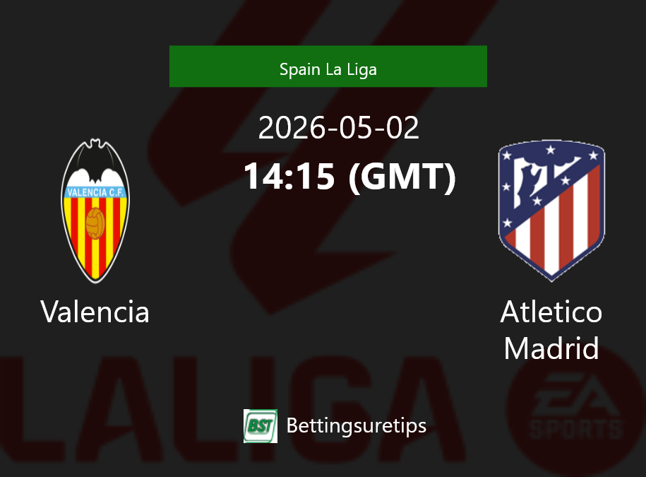 Valencia vs Atletico Madrid Prediction Betting Tips & Correct Score