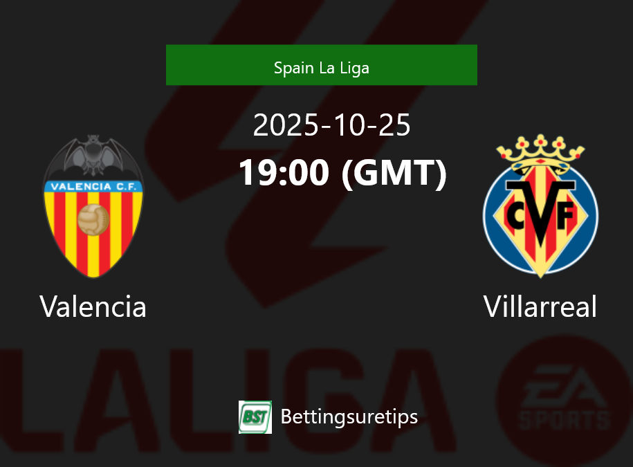 Valencia vs Villarreal Prediction Betting Tips & Correct Score