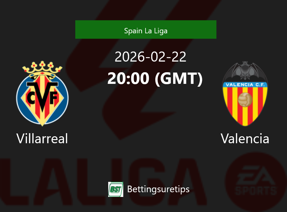 Villarreal vs Valencia Prediction Betting Tips & Correct Score