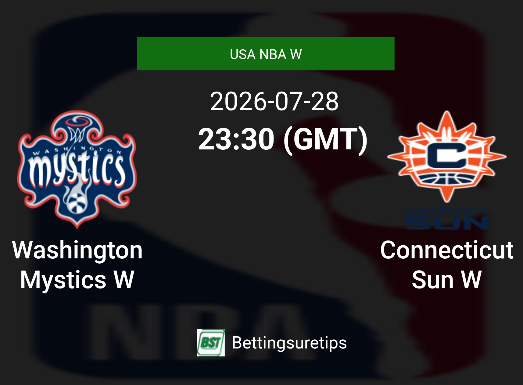 Washington Mystics W vs Connecticut Sun W Prediction and Pick - USA NBA W