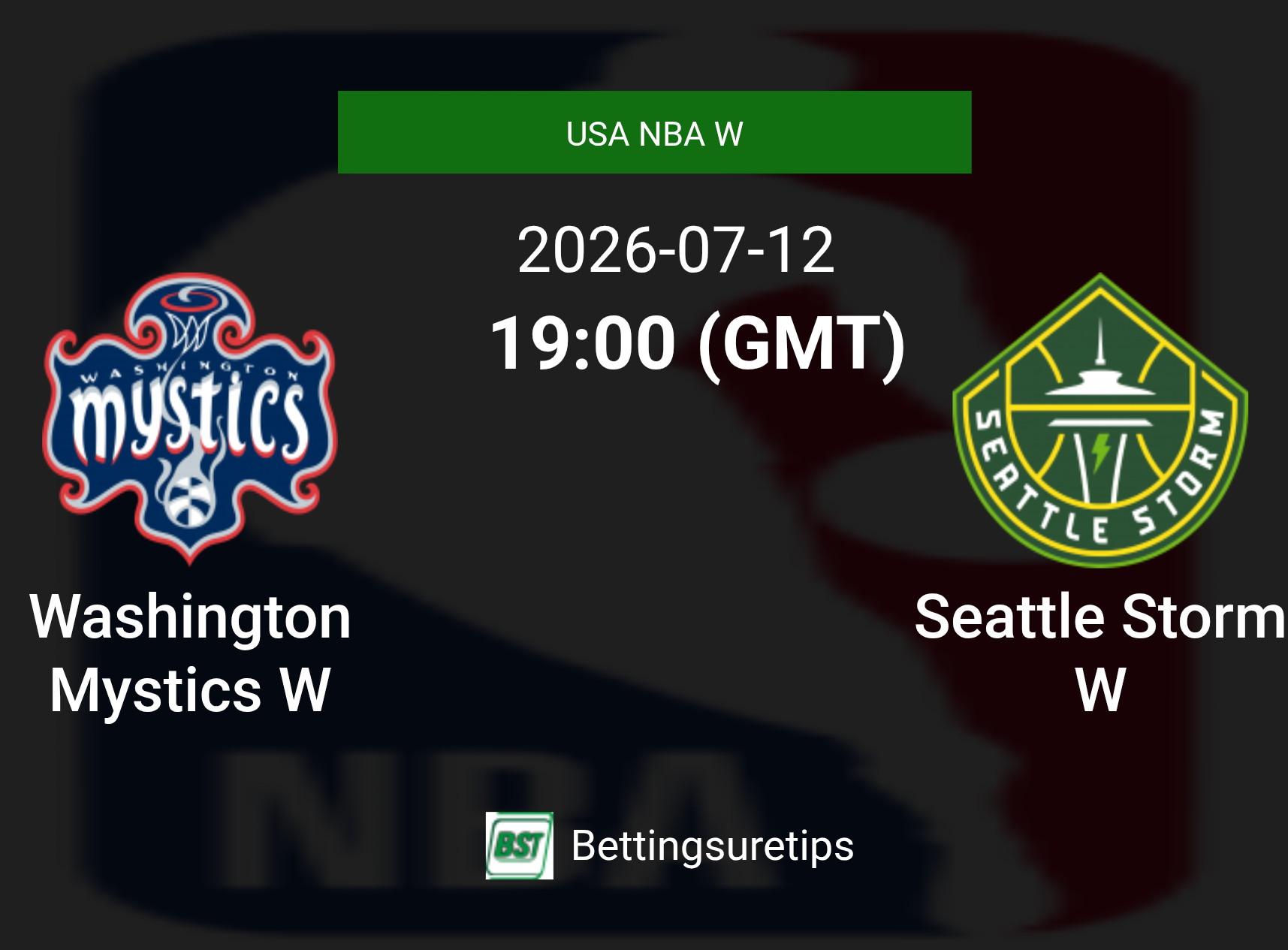 Washington Mystics W vs Seattle Storm W Prediction and Pick - USA NBA W