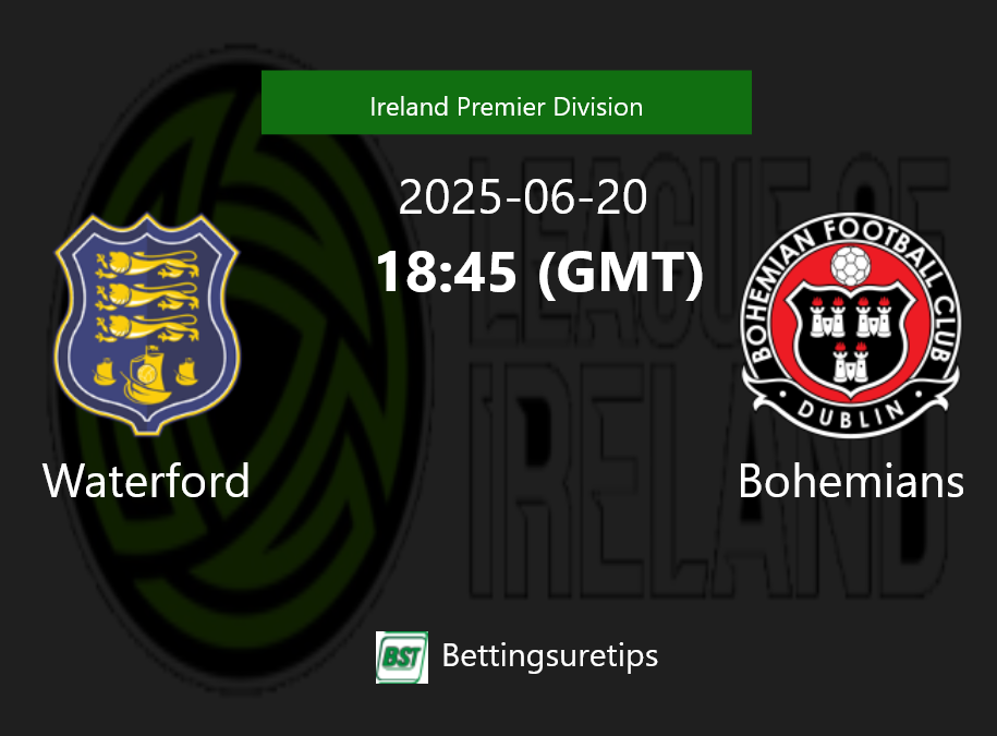 Waterford vs Bohemians Prediction Betting Tips & Correct Score