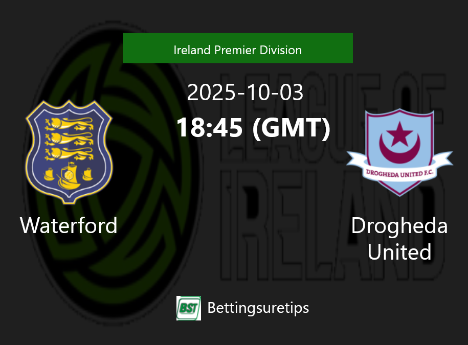 Waterford vs Drogheda United Prediction Betting Tips & Correct Score