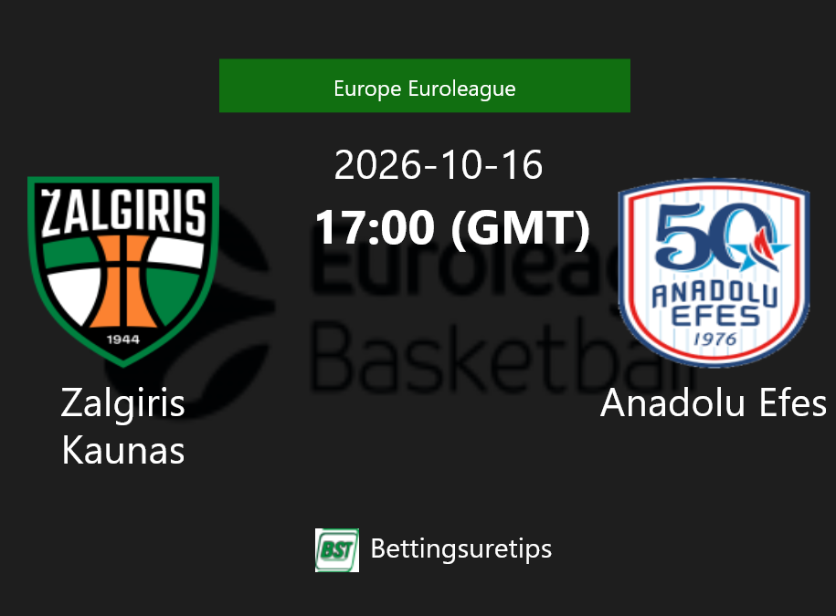 Zalgiris Kaunas vs Anadolu Efes Prediction and Pick - Europe Euroleague Zalgiris Kaunas vs Anadolu Efes Prediction and Pick - Europe Euroleague