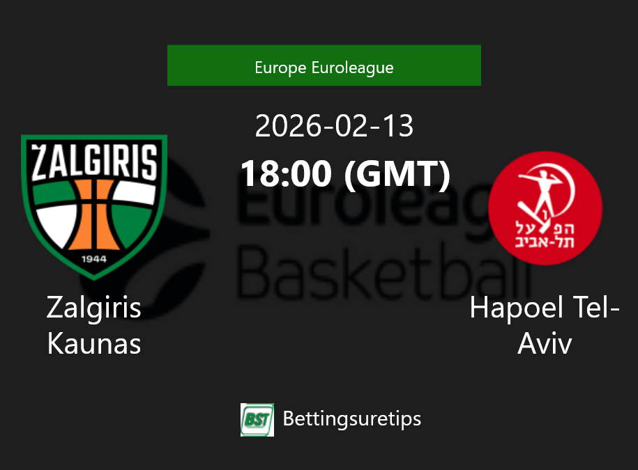 Zalgiris Kaunas vs Hapoel Tel-Aviv Prediction and Pick - Europe Euroleague Zalgiris Kaunas vs Hapoel Tel-Aviv Prediction and Pick - Europe Euroleague