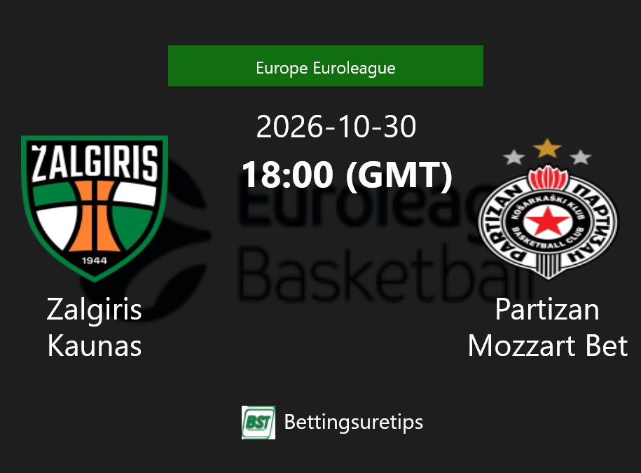 Zalgiris Kaunas vs Partizan Mozzart Bet Prediction and Pick - Europe Euroleague Zalgiris Kaunas vs Partizan Mozzart Bet Prediction and Pick - Europe Euroleague