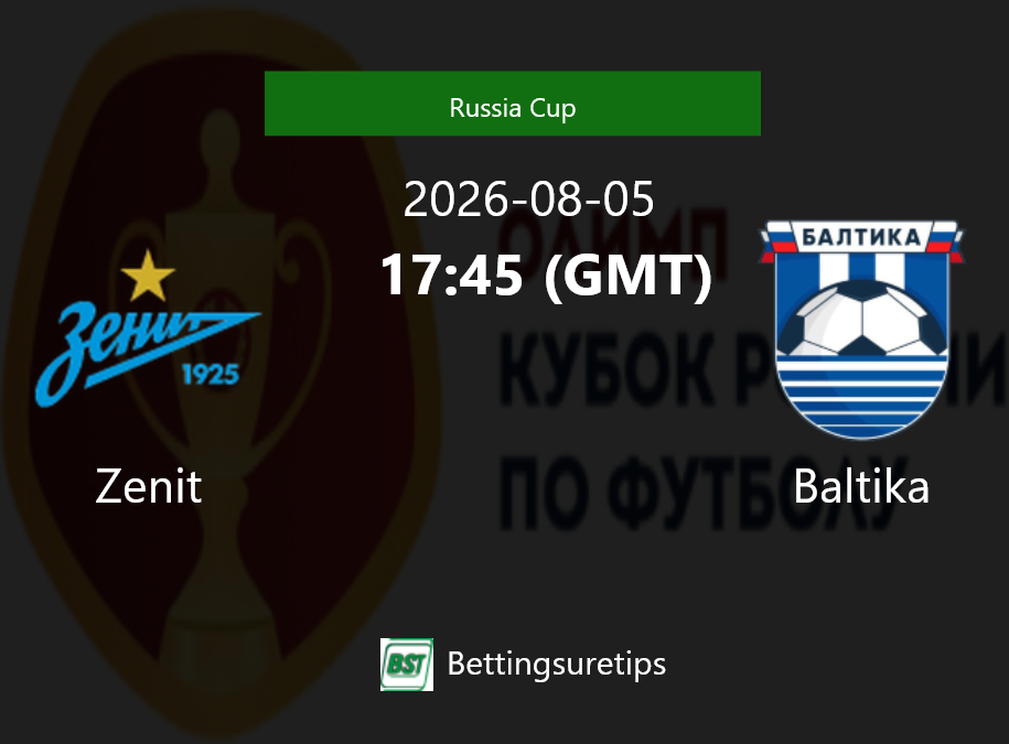 Zenit vs Baltika Prediction Betting Tips & Correct Score